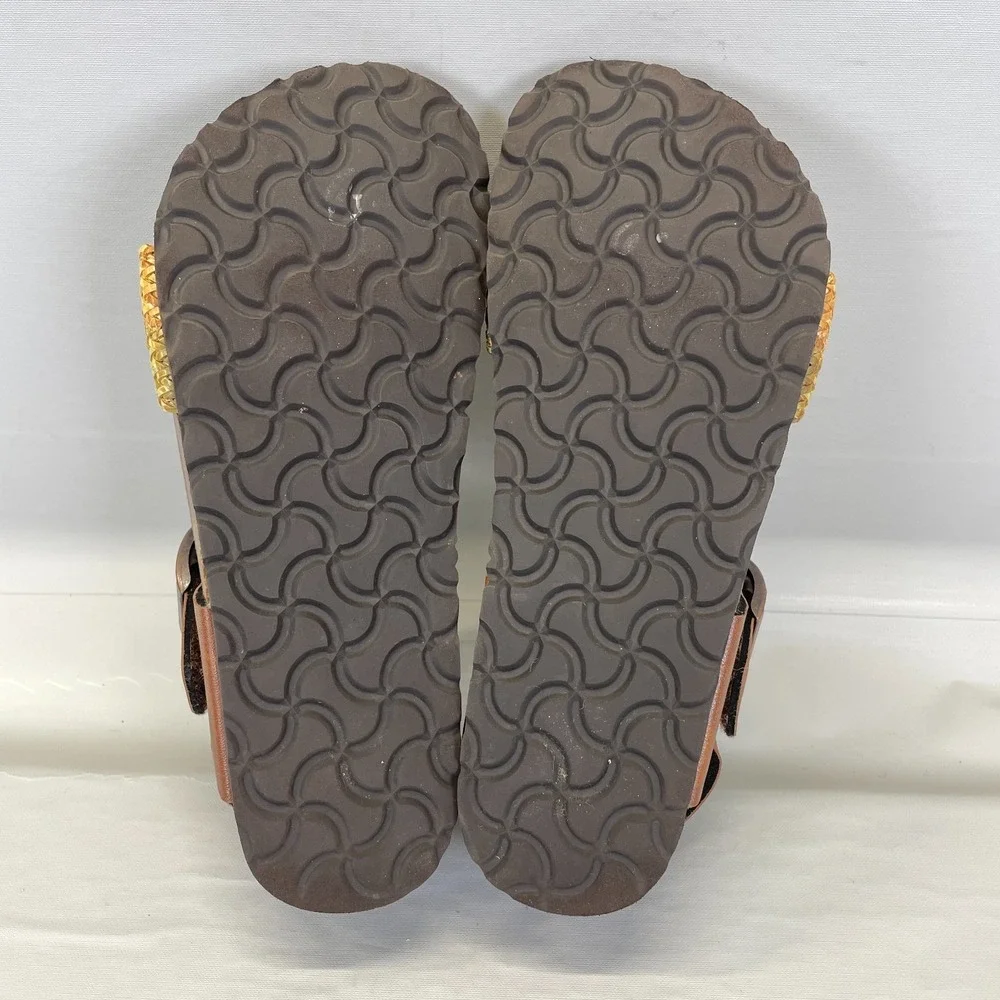 Nuovo Hawkins Wedge Sandals Womens Size M (US 7) Brown Leather Ankle Strap Shoes